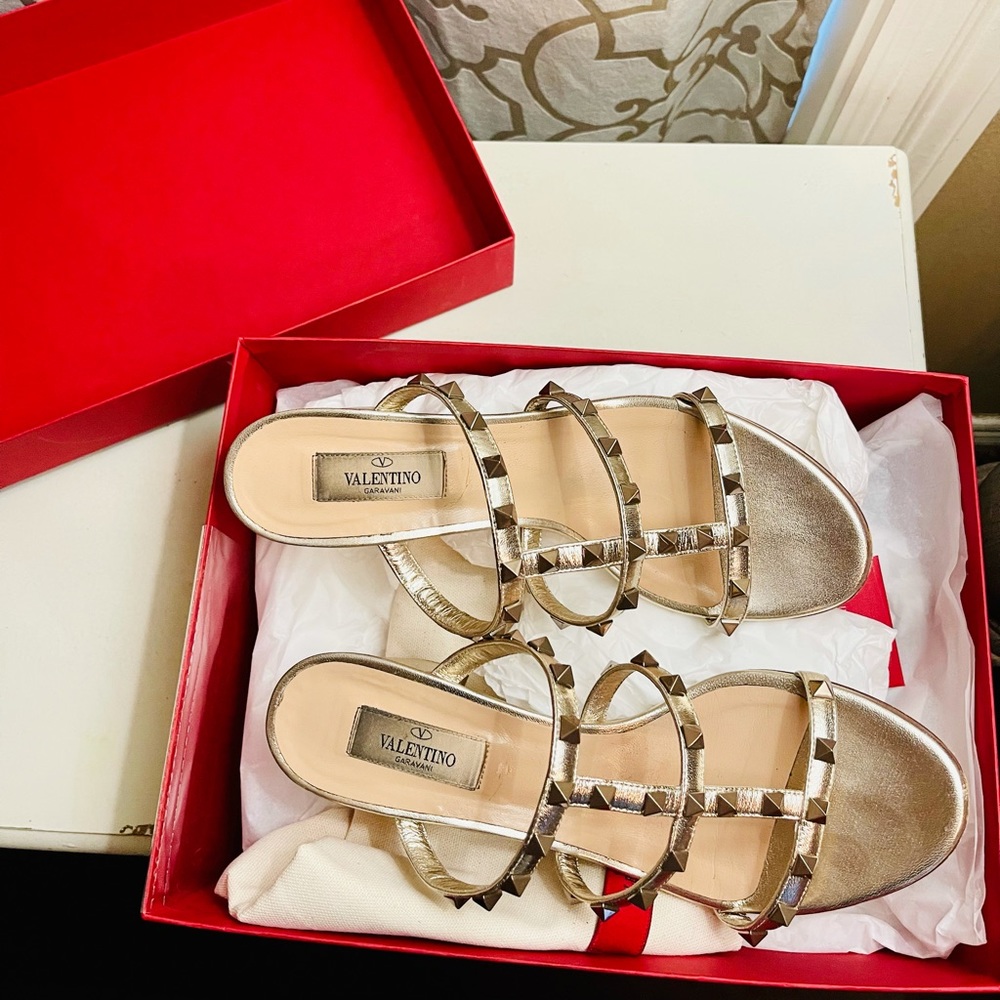 Valentino rock stud slide heel
